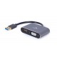 Адаптер USB 3.0 (M) - HDMI/VGA, Cablexpert, Black, 15 см (A-USB3-HDMIVGA-01)