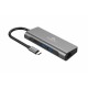 Док станция USB 3.1 Type-C (M) - 5-в-1 (хаб, HDMI, PD, картридер, LAN) Cablexpert, Grey, 15 см