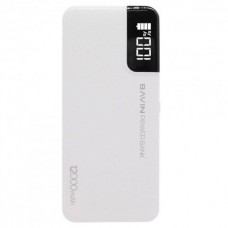 Универсальная мобильная батарея 12000 mAh, Bavin PC150S (2.1A, 2USB) White