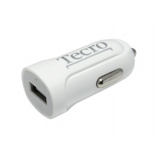 Автомобільний зарядний пристрій Tecro 1xUSB, 2.1A, White (TCR-0121AW)