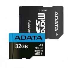 Карта памяти microSDHC, 32Gb, ADATA Premier, SD адаптер (AUSDH32GUICL10A1-RA1)