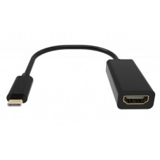 Адаптер USB 3.1 Type-C (M) - HDMI (F), Viewcon, Black, 15 см, 4K / 60 Гц (TE385)
