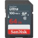 Карта памяти SDXC, 64Gb, Class10 UHS-I, SanDisk Ultra, до 100 MB/s (SDSDUNR-064G-GN3IN)