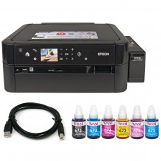 Принтер струйный цветной A4 Epson L810, Black + чернила 6x140 мл WWM 673 (KP.EL810)