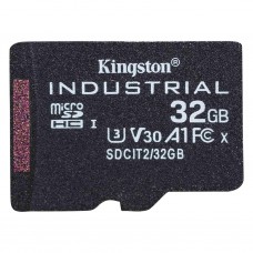 Карта пам'яті microSDHC, 32Gb, Class10 UHS-I U3 V30 A1, Kingston Industrial (SDCIT2/32GBSP)