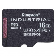 Карта пам'яті microSDHC, 16Gb, Class10 UHS-I U3 V30 A1, Kingston Industrial (SDCIT/16GBSP)