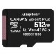 Карта пам'яті microSDXC, 512Gb, Kingston Canvas Select Plus, без адаптера (SDCS2/512GBSP)