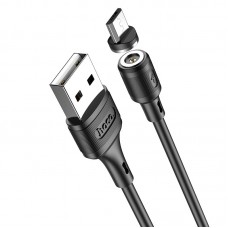 Кабель USB <-> microUSB, Sereno magnetic charging, Black, 1 м (X52)