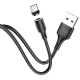 Кабель USB <-> microUSB, Sereno magnetic charging, Black, 1 м (X52)