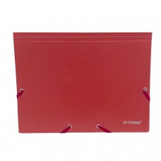 Папка пластиковая A4, Red, H-Tone, на резинках (JJ40941-red)