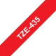 Картридж Brother TZe-435, White/Red, 12 мм / 8 м, ламінована стрічка, що клеїться (TZE435)