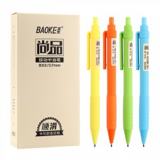 Ручка масляная 0.7 мм, Baoke, синяя, автоматическая, покрытие Soft, 1 шт (B63-blue)