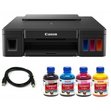 Принтер струменевий кольоровий A4 Canon G1411, Black + чорнило WWM C49 (KP.CG1411C49)