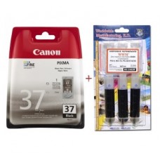 Картридж Canon PG-37, Black, 11 мл + заправочный набор WWM (Set37-inkB)