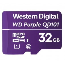 Карта памяти microSDHC, 32Gb, Class10 UHS-I U1, Western Digital Purple QD101 (WDD032G1P0C)