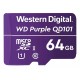 Карта памяти microSDXC, 64Gb, Class10 UHS-I U1, Western Digital Purple QD101 (WDD064G1P0C)