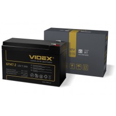 Батарея для ДБЖ 12В 7.2Ач Videx 6FM7.2, Black, 12V, 150x65x95 мм