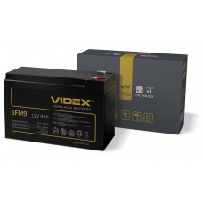 Батарея для ДБЖ 12В 9Ач Videx 6FM9, Black, 12V, 150x65x95 мм