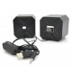Колонки 2.0 Kisonli L-5050 Black, 2 x 3 Вт, пластиковий корпус, з підсвічуванням, USB + 3.5mm