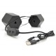 Колонки 2.0 Kisonli L-6060 Black, 2 x 5 Вт, пластиковий корпус, з підсвічуванням RGB, USB + 3.5mm