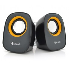 Колонки 2.0 Kisonli V360 Black/Orange, 2 x 1.5 Вт, пластиковий корпус, USB + 3.5mm