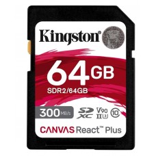 Карта пам'яті SDXC, 64Gb, Kingston Canvas React Plus (SDR2/64GB)
