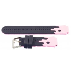 Ремінець для дитячого годинника 16 mm, чорно/рожевий