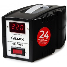 Стабілізатор Gemix GX-500D 500VA, 350W, 140-260V, 2 розетки (Schuko), 2.3 кг, LCD дисплей