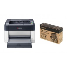 Принтер лазерный ч/б A4 Kyocera FS-1040, Grey + дополнительный картридж TK-1110 (1102M23NX2)