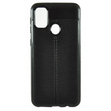 Накладка силиконовая для смартфона Samsung M21/M30s, Leather Style case, Black