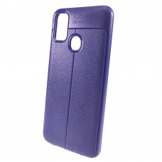 Накладка силиконовая для смартфона Samsung M21/M30s, Leather Style case, Blue