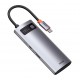 Концентратор USB 3.0 Baseus Metal Gleam Series 5-in-1 Type-C, Gray (CAHUB-CX0G)