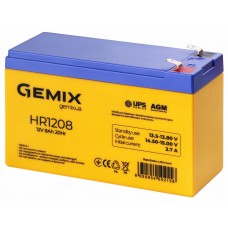 Батарея для ДБЖ 12В 8Ач Gemix, HR1208, ШхДхВ 65х151х94