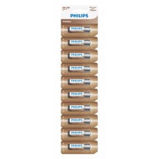 Батарейка AA (LR6), лужна, Philips Entry Alkaline, 10 шт, 1.5V, Blister (LR6AL10S/10)