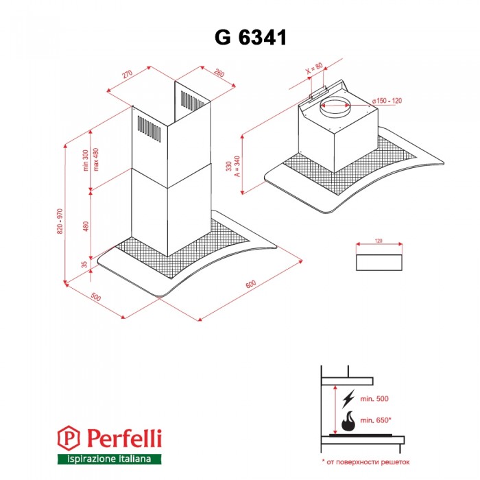 Витяжка кухонна Perfelli G 6341 I
