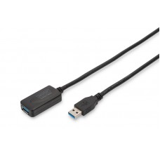 Кабель-подовжувач USB3.0 5 м Digitus Black, AM/AF, активний (DA-73104)