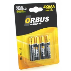Батарейка AAA (LR03), щелочная, ORBUS, 4 шт, 1.5V, Blister