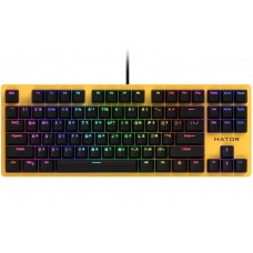 Клавиатура Hator Rockfall EVO TKL Kailh Optical, Yellow, USB, оптико-механич, RGB подсветка(HTK-632)