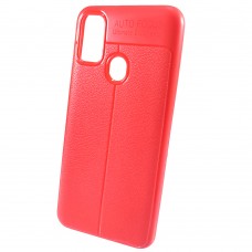 Накладка силіконова для смартфона Samsung M21/M30s, Leather Style case, Red