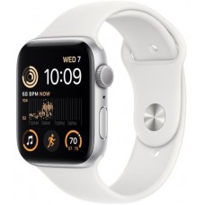 Смарт-годинник Apple Watch SE GPS (Gen.2), 44 мм, Silver, White Sport Band (MNK23UL/A)