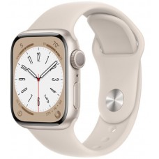Смарт-часы Apple Watch Series 8 GPS (A2770), 41 мм, Starlight, Starlight Sport Band (MNP63UL/A)