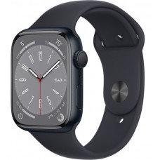 Смарт-часы Apple Watch Series 8 GPS (A2771), 45 мм, Midnight, Midnight Sport Band (MNP13UL/A)