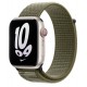 Ремінець для Apple Watch 45 мм, Nike Sport Loop, Sequoia/Pure Platinum (MPJ23ZM/A)