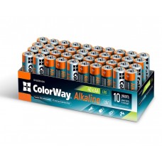 Батарейка AA (LR6), лужна, ColorWay Alkaline Power, 40 шт, 1.5V, Color box (CW-BALR06-40CB)