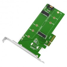 Плата-адаптер Maiwo, PCI-E 4x, для 1xSSD M.2 (M) + 1xSSD M.2 (B) (KT015)