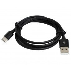 Кабель USB - USB Type-C 1 м Patron Black, 2.4A (PN-USB-TYPEC-1-B)