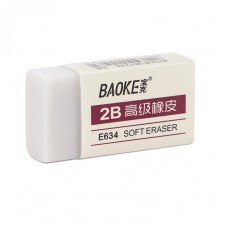Ластик Baoke, белый, TPR, прямоугольный, 39х20х11 мм (E634)