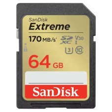 Карта памяти SDXC, 64Gb, SanDisk Extreme (SDSDXV2-064G-GNCIN)