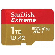 Карта памяти microSDXC, 1Tb, SanDisk Extreme, SD адаптер (SDSQXAV-1T00-GN6MA)