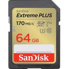 Карта пам'яті SDXC, 64Gb, SanDisk Extreme Plus (SDSDXW2-064G-GNCIN)